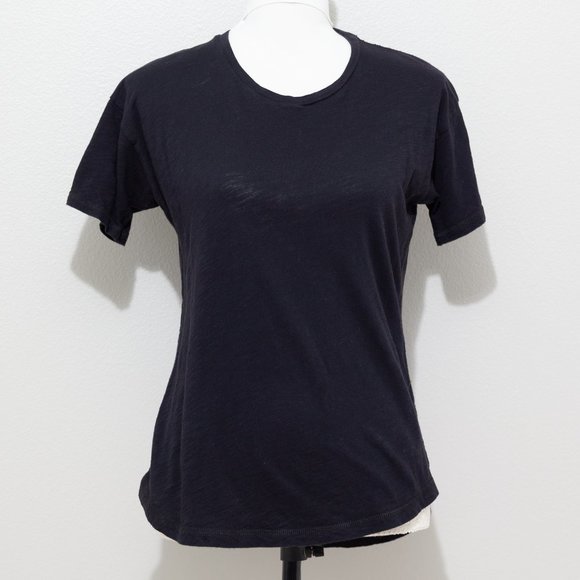 Madewell Women's Classic Black Burn out Crewneck Short Sleeved Tee Shirt Size S - Picture 1 of 4
